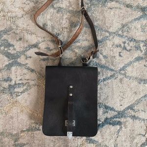 Vintage European military map case with shoulder strap